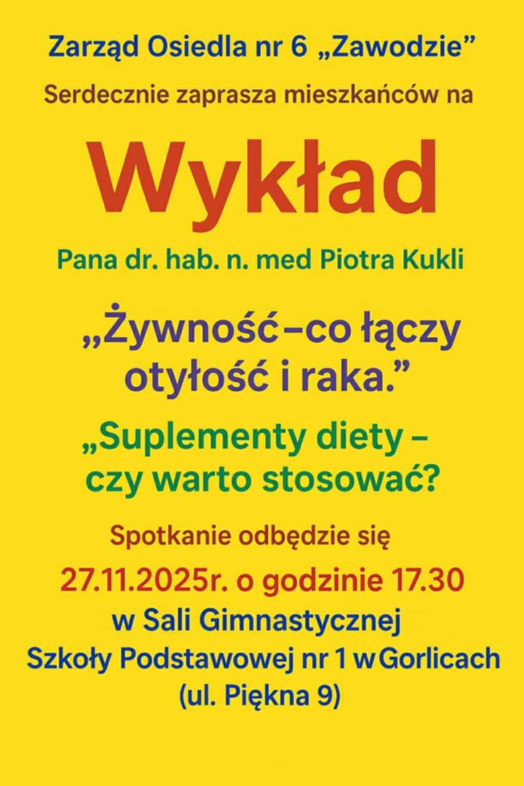 Zapraszamy na wykład dr. hab. n. med. Piotra Kukli