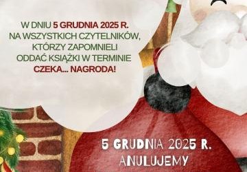 Święty Mikołaj i inofrmacja o anulowaniu kar.