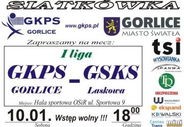 Plakat zapraszający na mecz GKPS.