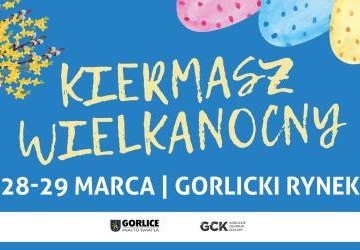 Baner z napisem Kiermasz Wielkanocny.