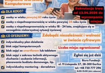 Rekrutacja do projektu ,,Rozwój umiejętności kluczowych osób dorosłych z terenu powiatu gorlickiego