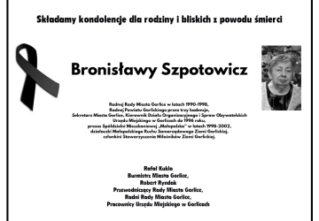 Zmarła Bronisława Szpotowicz