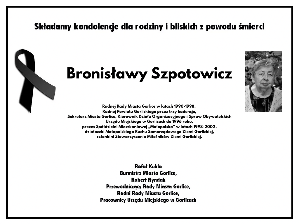 Zmarła Bronisława Szpotowicz