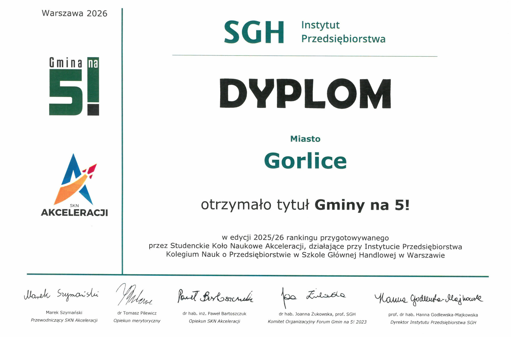 Miasto Gorlice na 5!