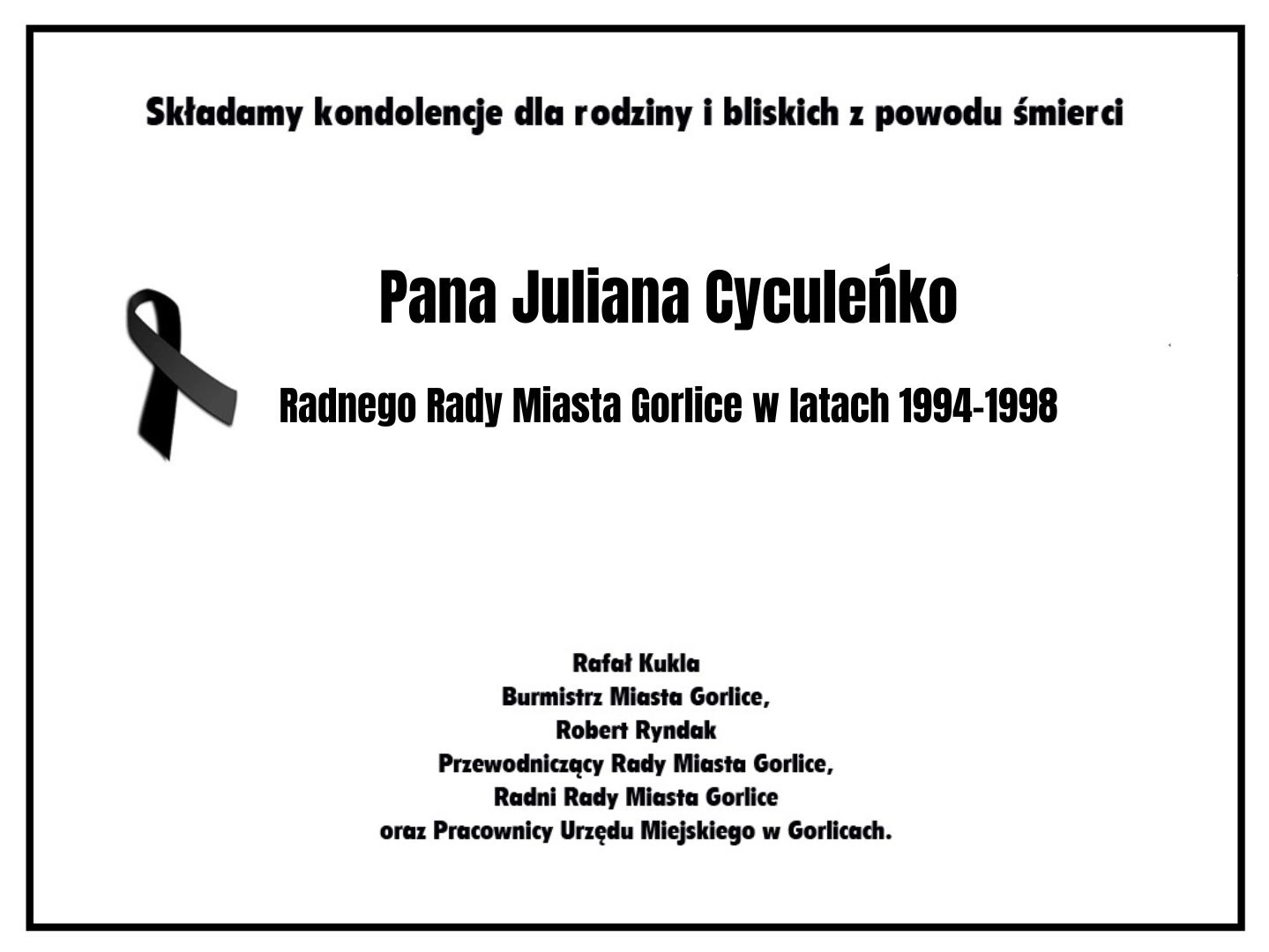 Zmarł Julian Cyculeńko