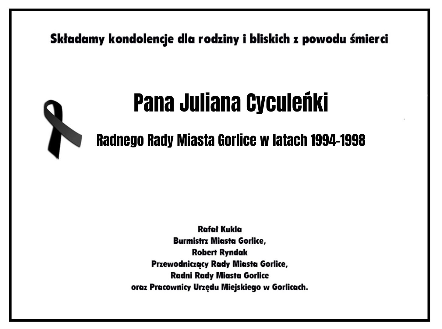 Zmarł Julian Cyculeńko