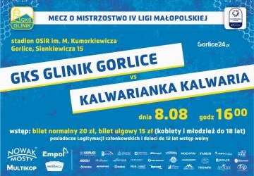 Plakat zapraszający na mecz Glinika.