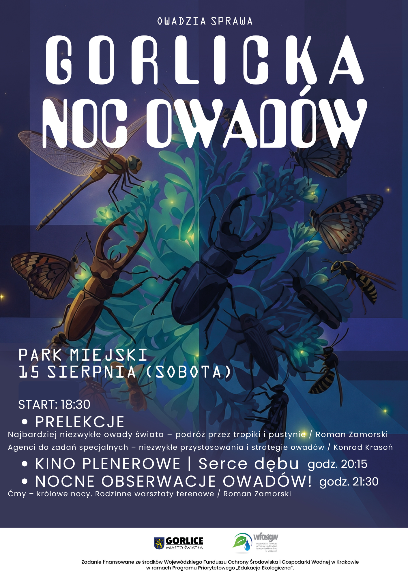 Gorlicka Noc Owadów – kino pod gwiazdami, nocne obserwacje przyrody i ciekawe opowieści