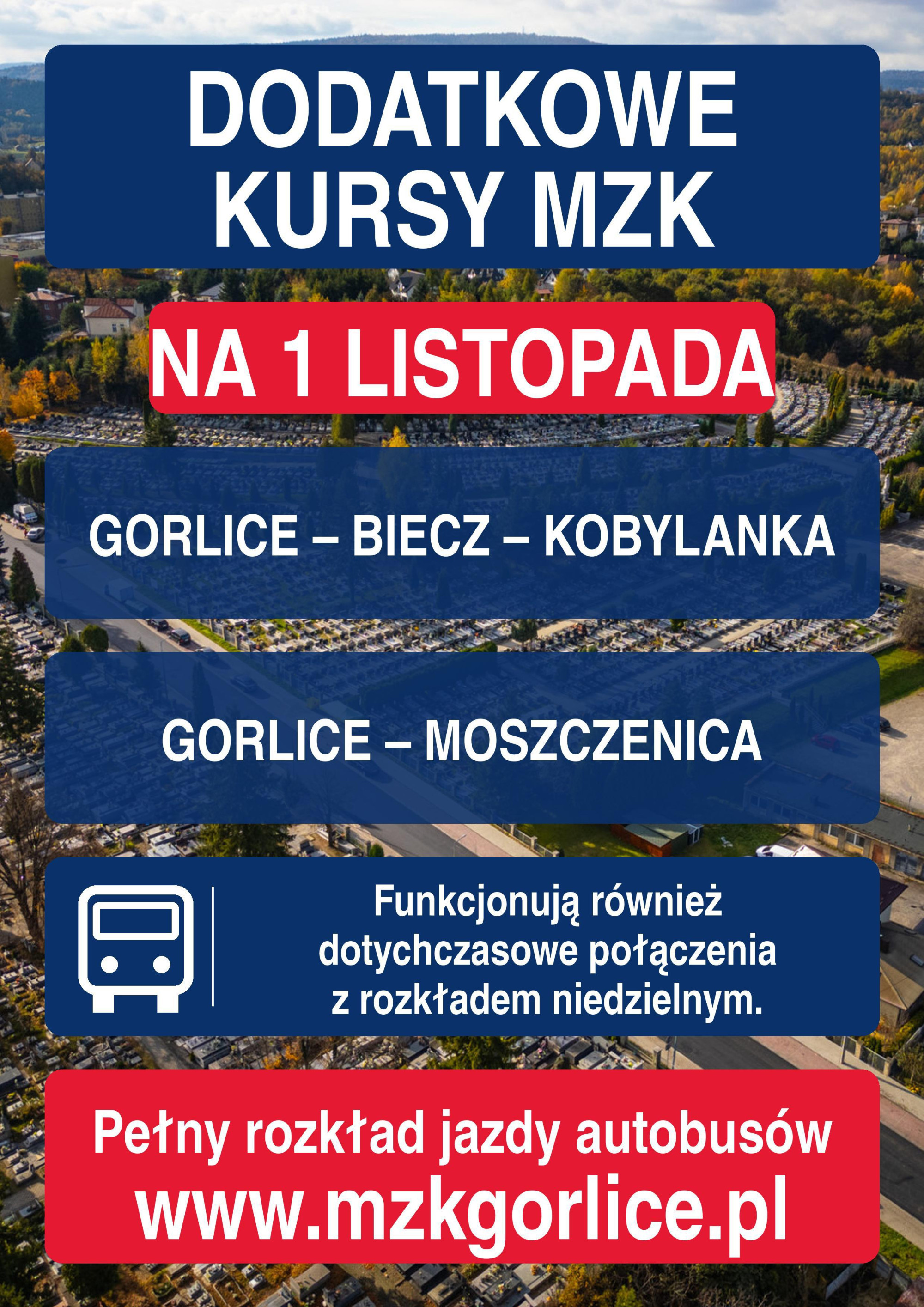Dodatkowe kursy MZK na 1 listopada. Łatwiej dojedziemy na cmentarze