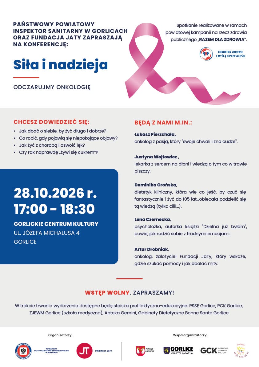 „Siła i nadzieja. Odczarujmy onkologię” – zapraszamy na konferencję w Gorlicach!