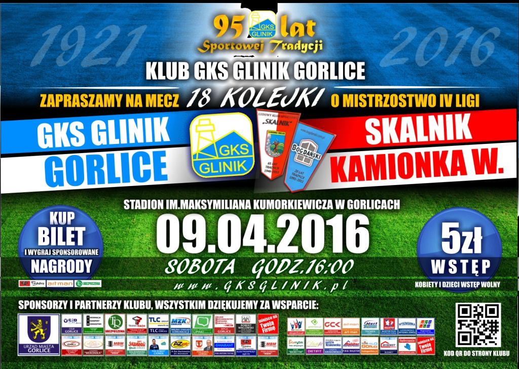 Mecz IV ligi piłki nożnej GKS Glinik Gorlice - Skalnik Kamionka