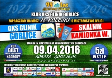 Mecz IV ligi piłki nożnej GKS Glinik Gorlice - Skalnik Kamionka