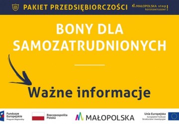 Małopolska Tarcza Antykryzysowa: 16 mln zł na bony dla samozatrudnionych w ramach pakietu przedsiębiorczości