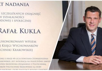 Burmistrz Rafał Kukla uhonorowany wpisem do Złotej Księgi Wychowanków Politechniki Krakowskiej