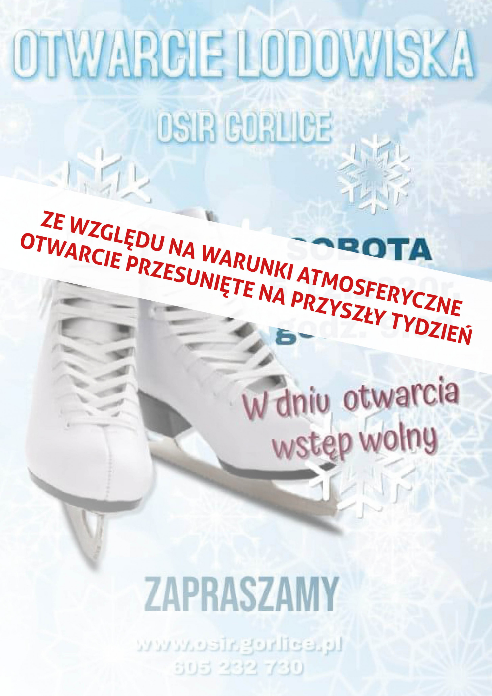 Otwarcie lodowiska przesunięte