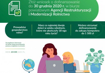 Dofinansowanie zakupu komputera dla dziecka z rodziny rolniczej