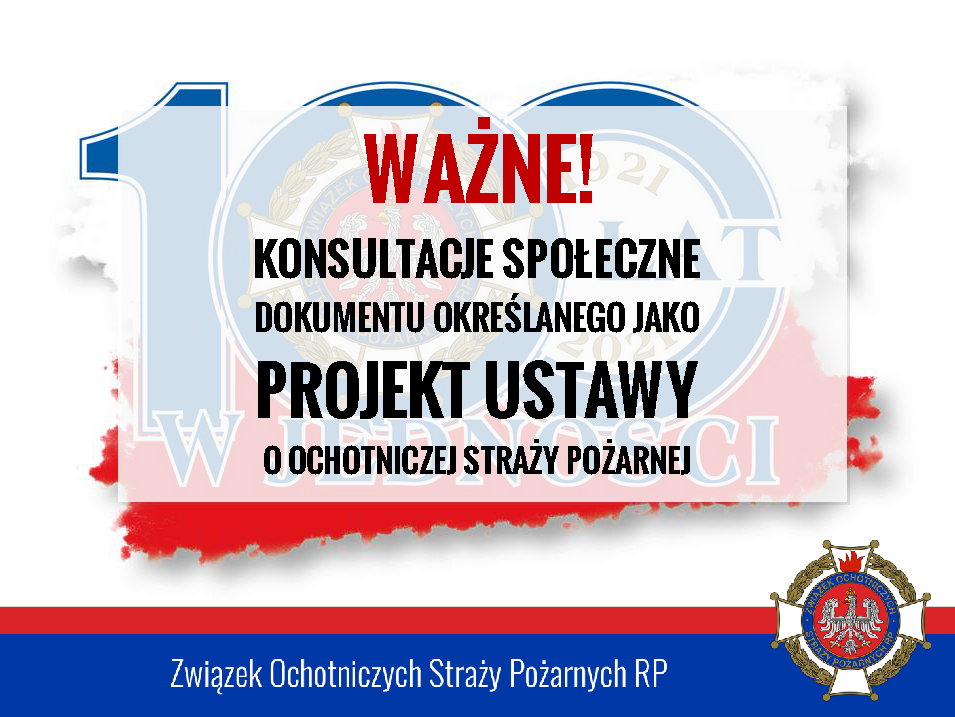 Konsultacje społeczne dokumentu określanego jako projekt ustawy o ochotniczej straży pożarnej