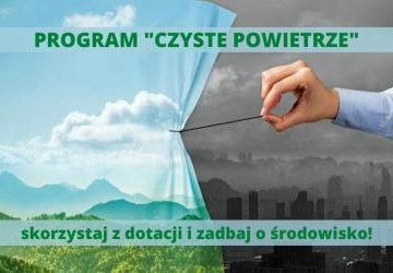 Baner z napisem Czyste powietrze.
