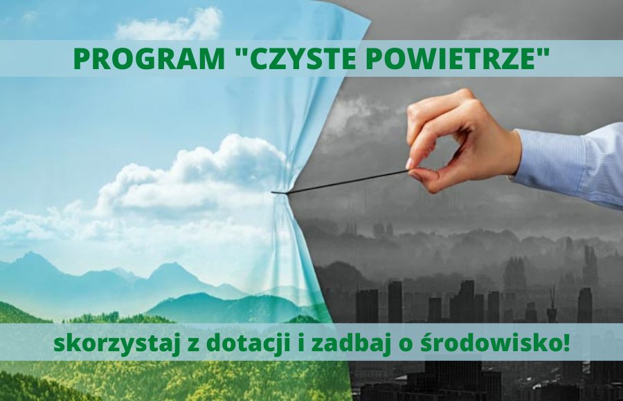 Baner z napisem Czyste powietrze.