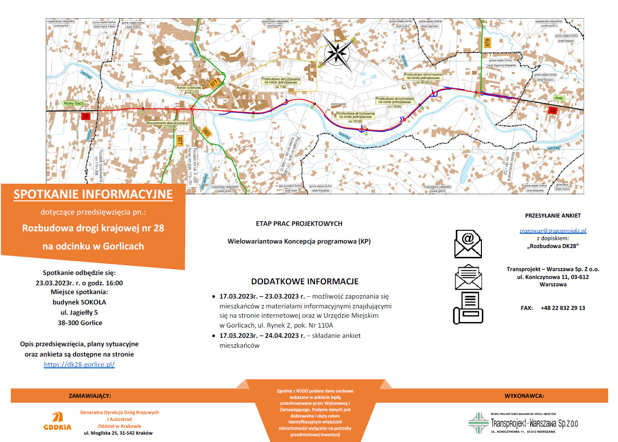 Spotkanie informacyjne dotyczące „Rozbudowy drogi krajowej nr 28 w Gorlicach”