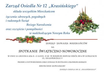 Spotkanie Świąteczno-Noworoczne dla mieszkańców Osiedla Nr 12