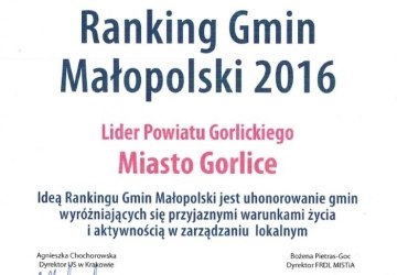 Miasto Gorlice liderem powiatu