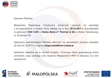 Warsztaty z touroperatorami z Izraela
