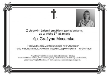 Zmarła Grażyna Mocarska