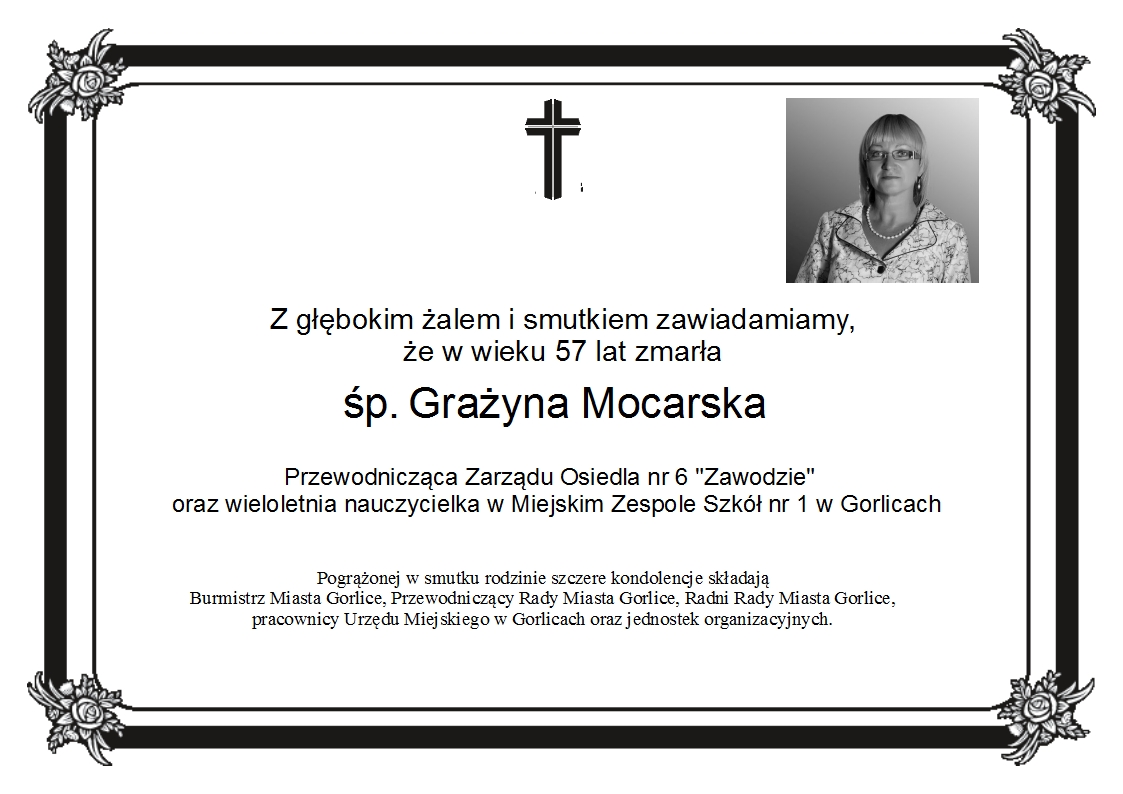 Zmarła Grażyna Mocarska