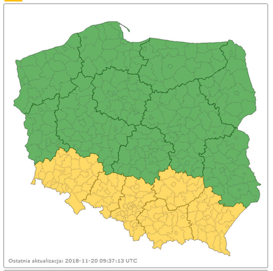 Ostrzeżenie przed marznącym deszczem