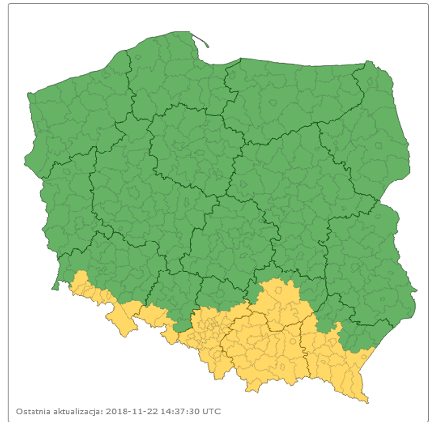 Ostrzeżenie przed marznącym deszczem