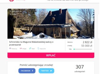 Zbiórka na remont Schroniska na Magurze Małastowskiej