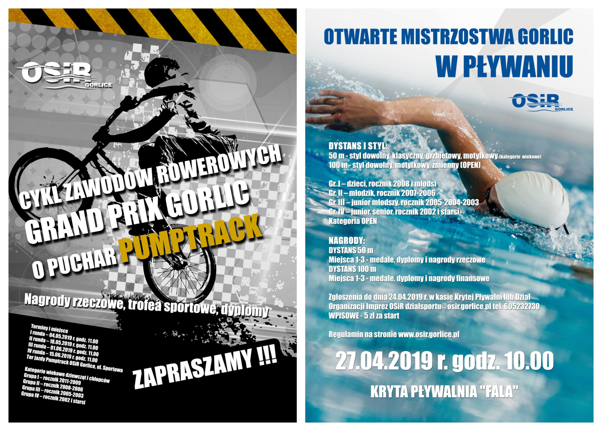 Mistrzostwa w pływaniu i zawody na pumptracku