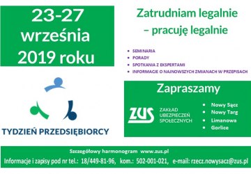 Tydzień Przedsiębiorcy w ZUS – bezpłatne szkolenia i porady ekspertów