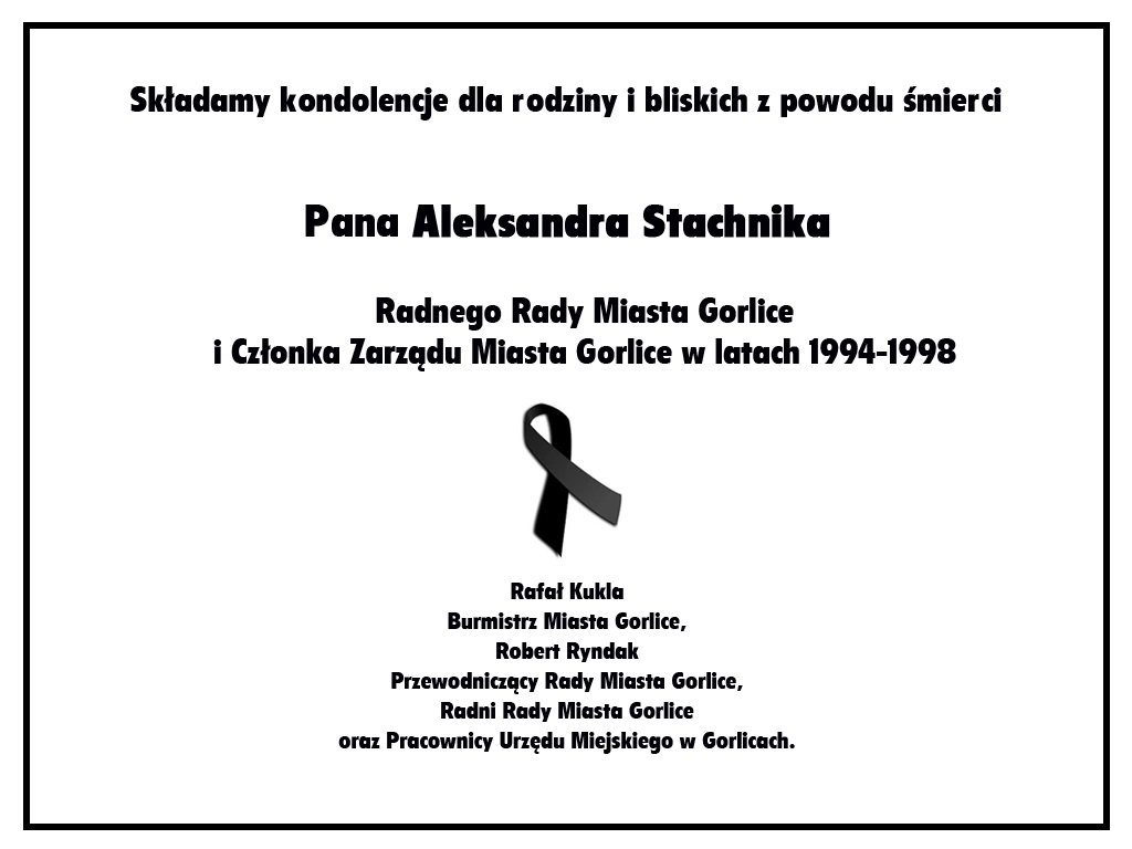 Zmarł Aleksander Stachnik