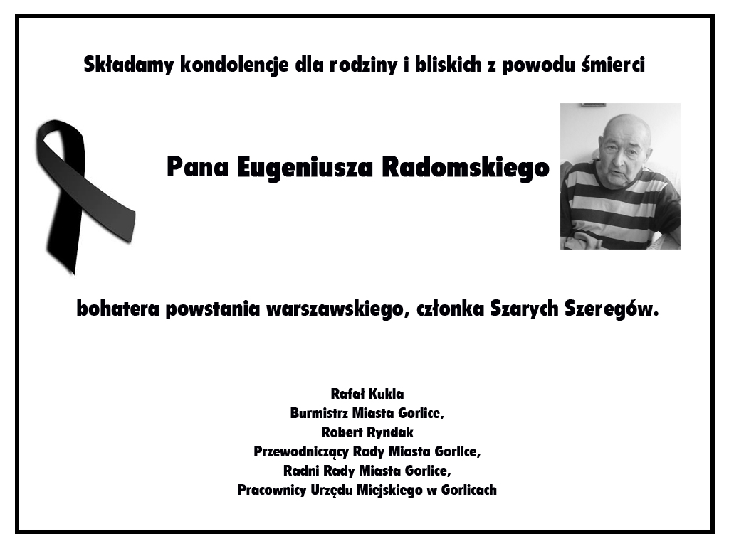 Nekrolog Eugeniusza Radomskiego.