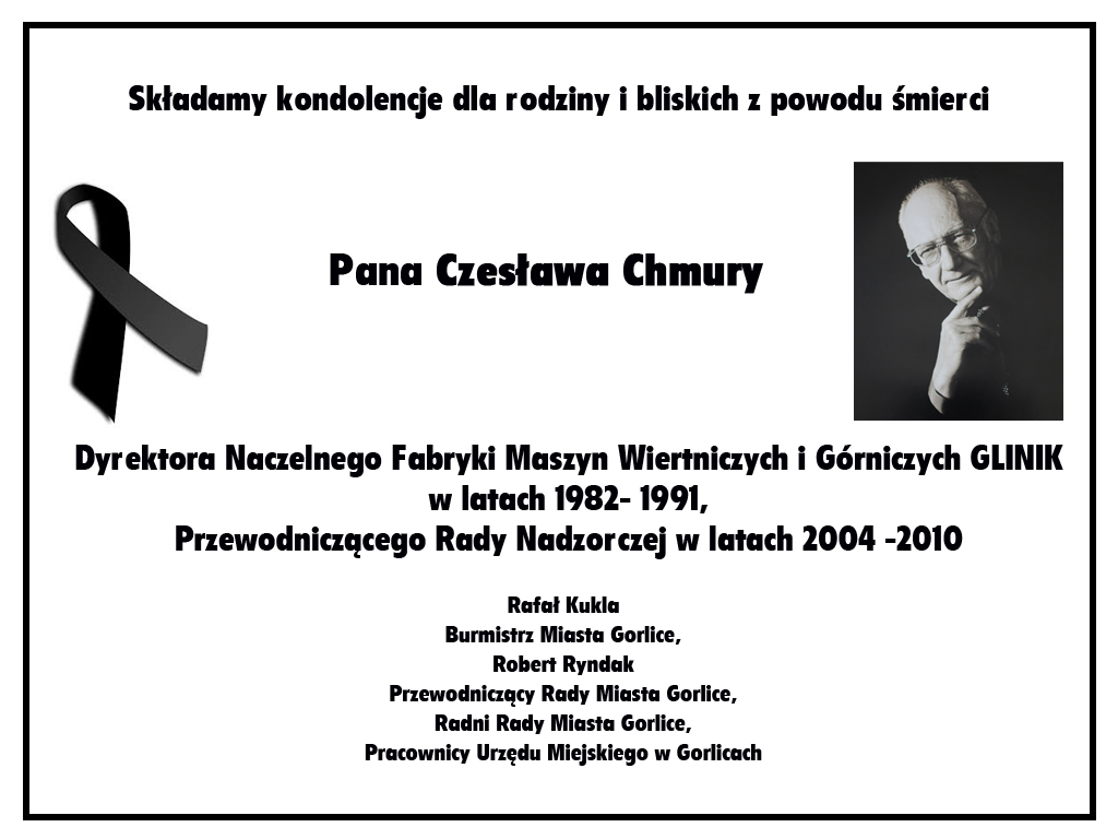 Nekrolog Czesława Chmury.