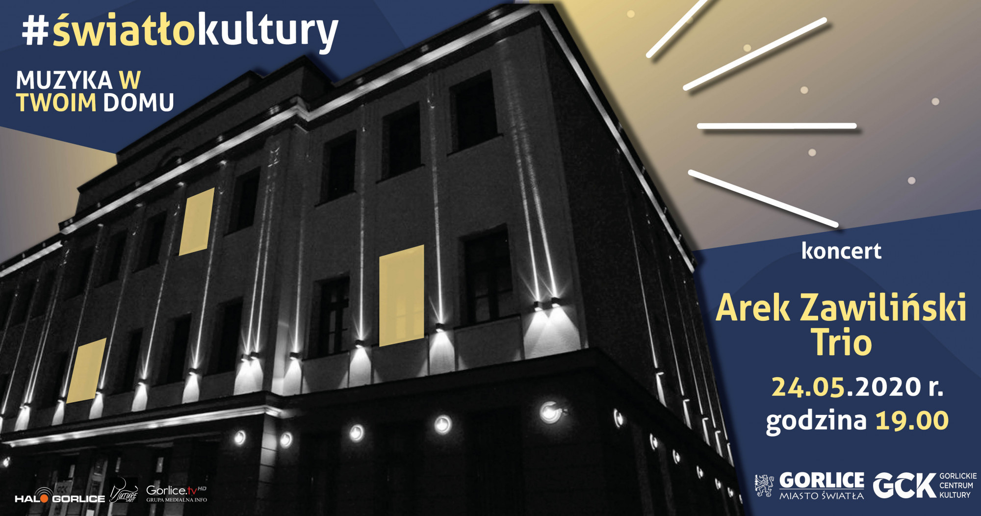 #światłokultury - Arek Zawiliński Trio na scenie Gorlickiego Centrum Kultury