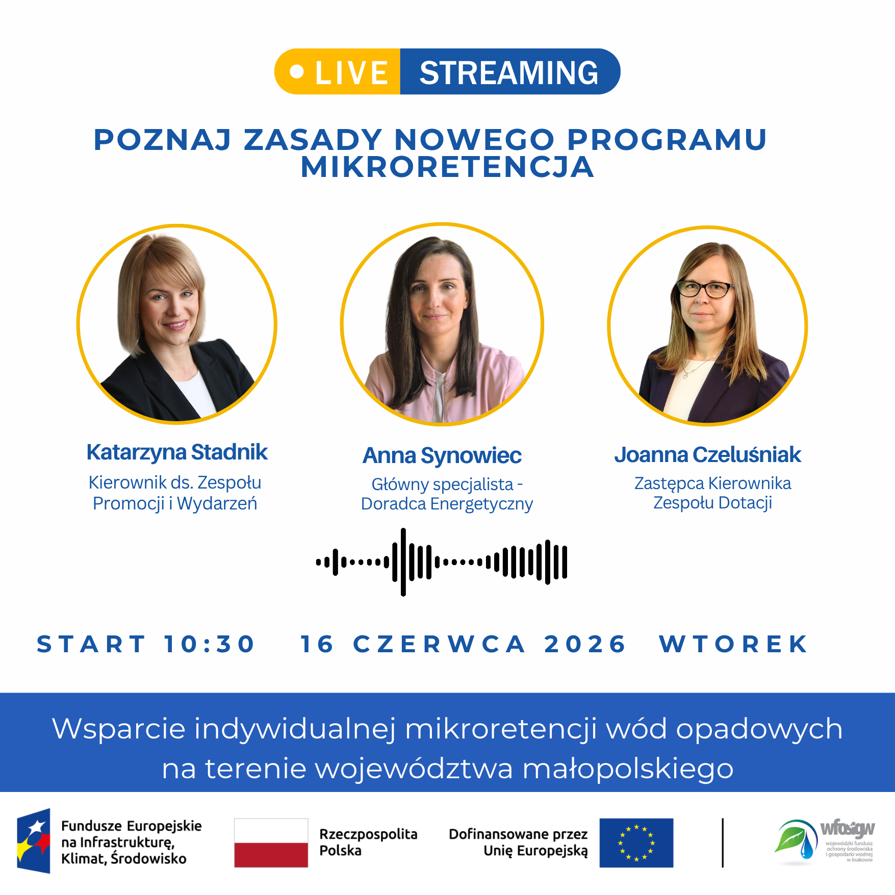 Informacja o webinarze - na pierwszym planie trzy twarze prowadzących.