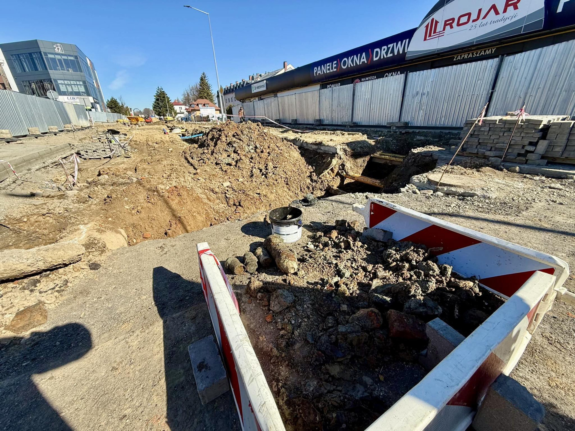 Podczas budowy ronda znaleziono pociski artyleryjskie z I wojny światowej