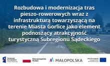 Rozbudowa i modernizacja tras pieszo-rowerowych wraz z infrastrukturą towarzyszącą na terenie Miasta Gorlice jako element podnoszący atrakcyjność turystyczną Subregionu Sądeckiego - Link otwierany w nowym oknie Rozbudowa i modernizacja tras pieszo-rowerowych wraz z infrastrukturą towarzyszącą na terenie Miasta Gorlice jako element podnoszący atrakcyjność turystyczną Subregionu Sądeckiego
