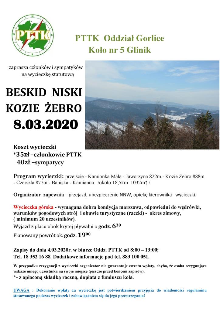 Wycieczka – Beskid Niski (Kozie Żebro)