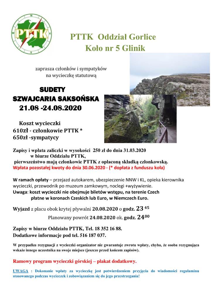 Wycieczka – Sudety, Szwajcaria Saksońska