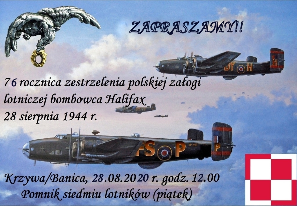 76. rocznica zestrzelenia polskiej załogi lotniczej bombowca Halifax