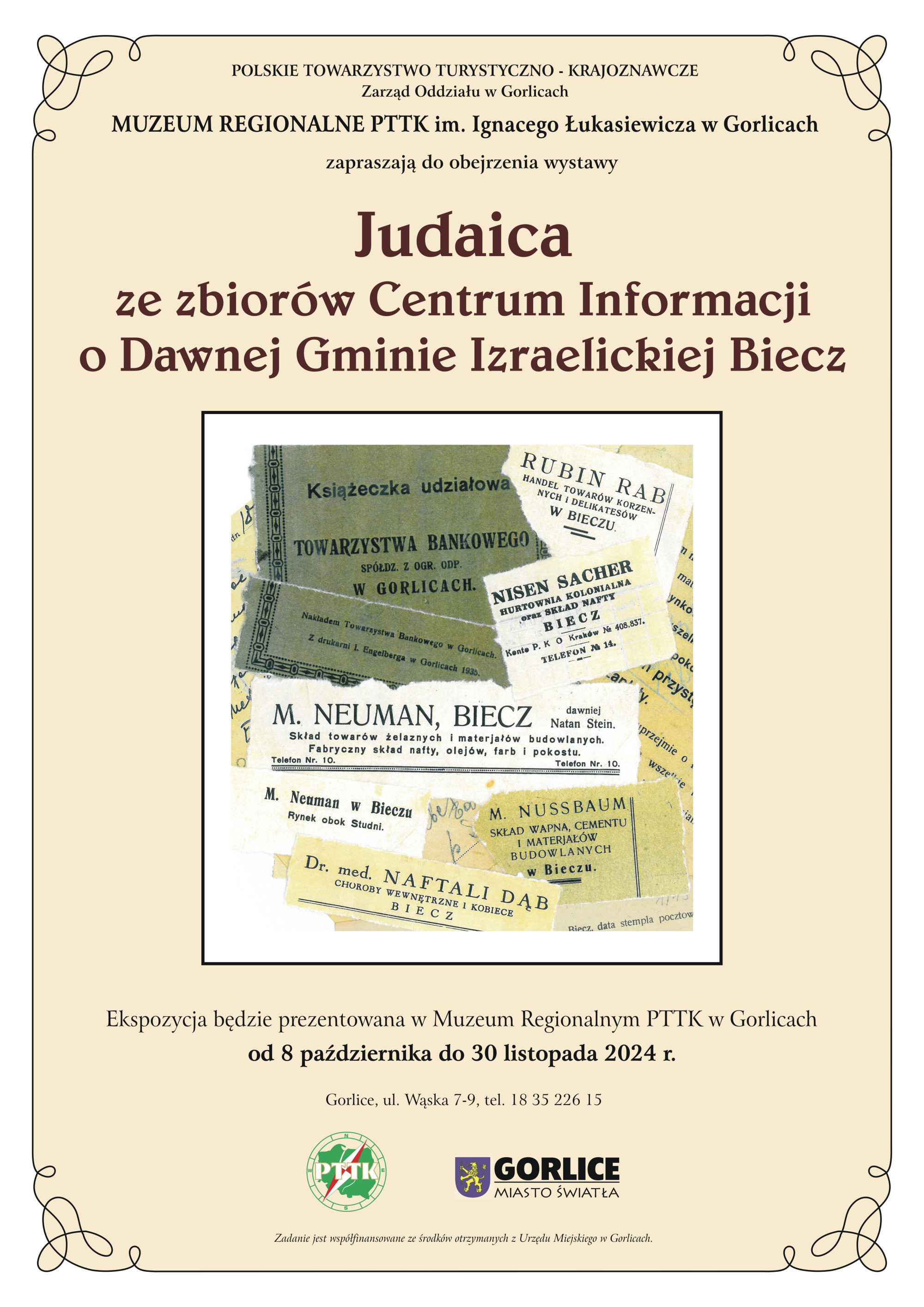 Judaica ze zbiorów Centrum Informacji o Dawnej Gminie Izraelickiej Biecz w Muzeum PTTK w Gorlicach