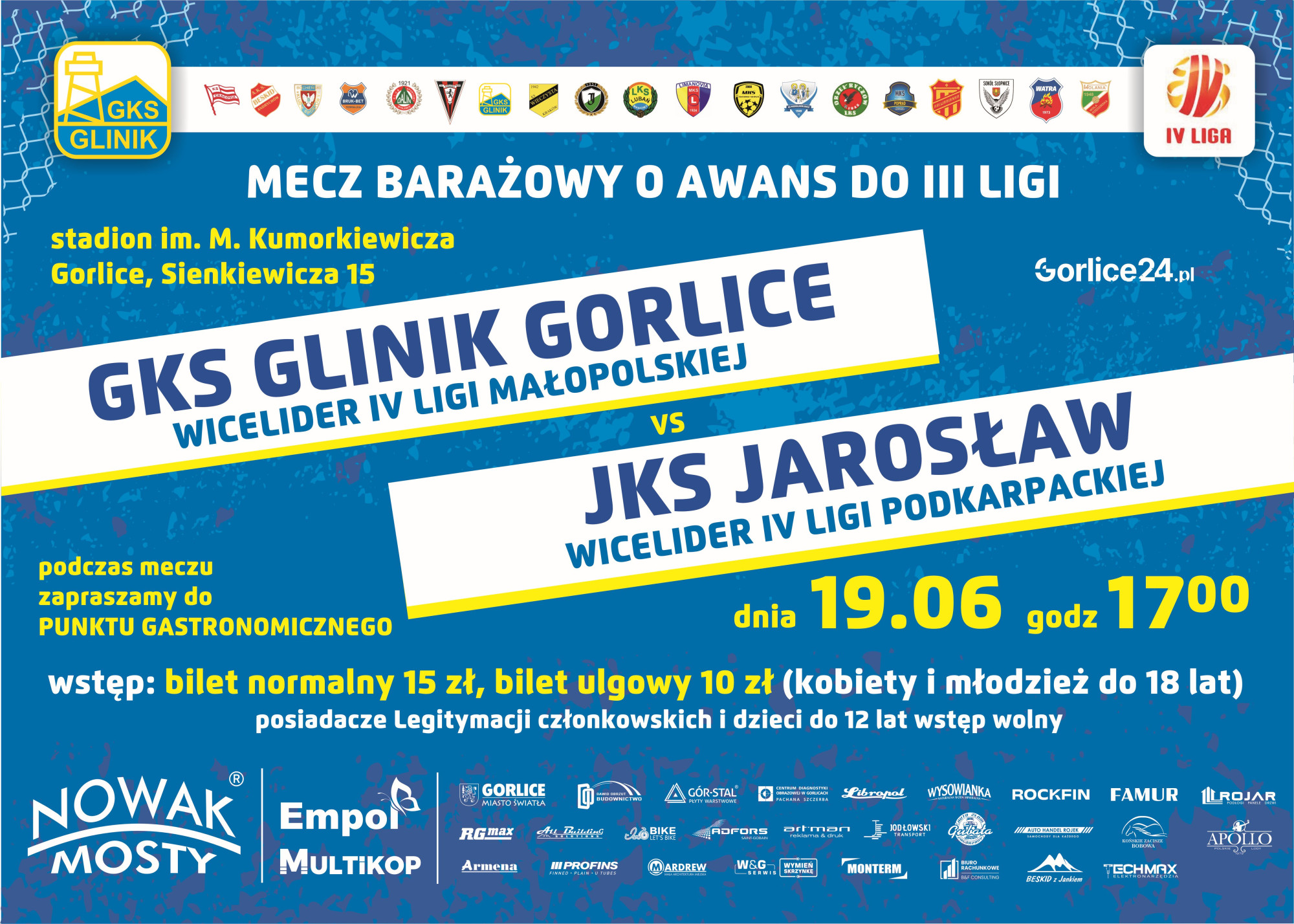 Plakat zapraszajacy na mecz.