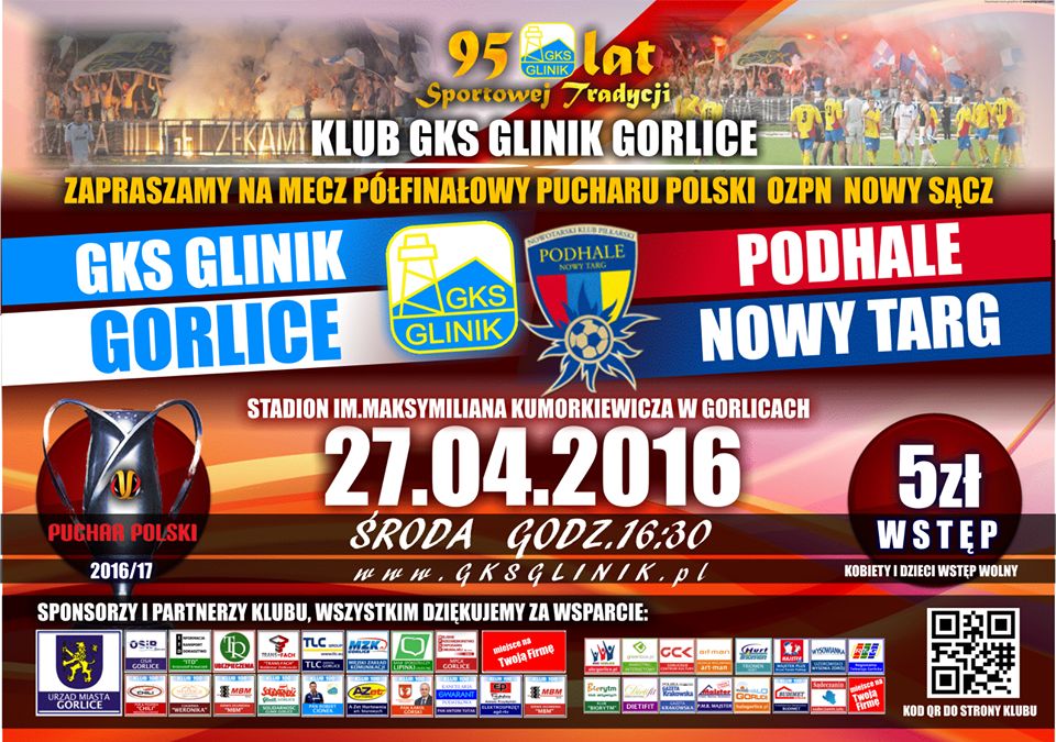 Półfinał Pucharu Polski GKS Glinik Gorlice - Podhale Nowy Targ