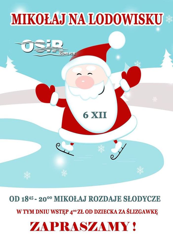 Mikołaj na lodowisku