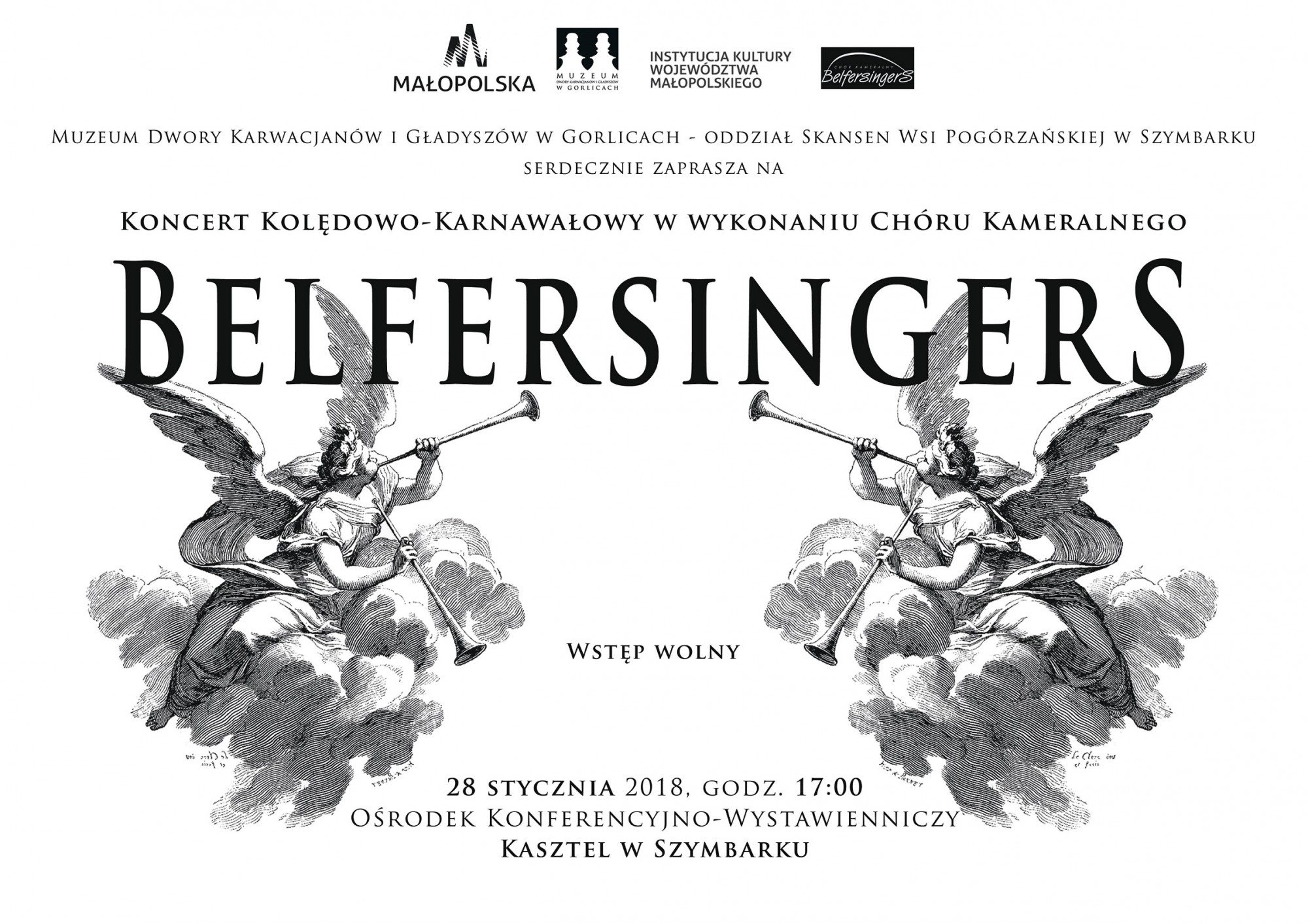 Koncert Kolędowo-Karnawałowy w wykonaniu Chóru Kameralnego Belfersingers