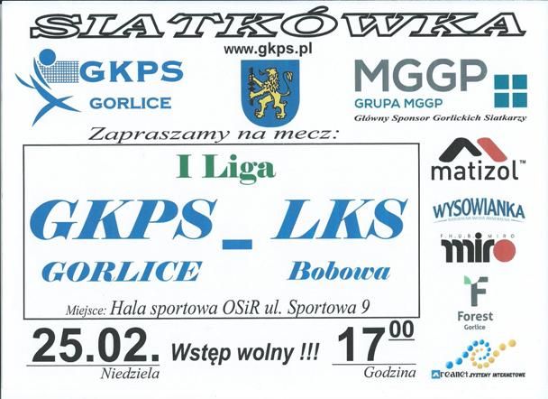 Mecz siatkówki GKPS Gorlice - LKS Bobowa